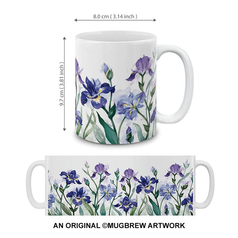 MUGBREW 11 OZ Coffee Mug Flowers Plants Garden Variety Designs, Irises Flowers - Image 4
